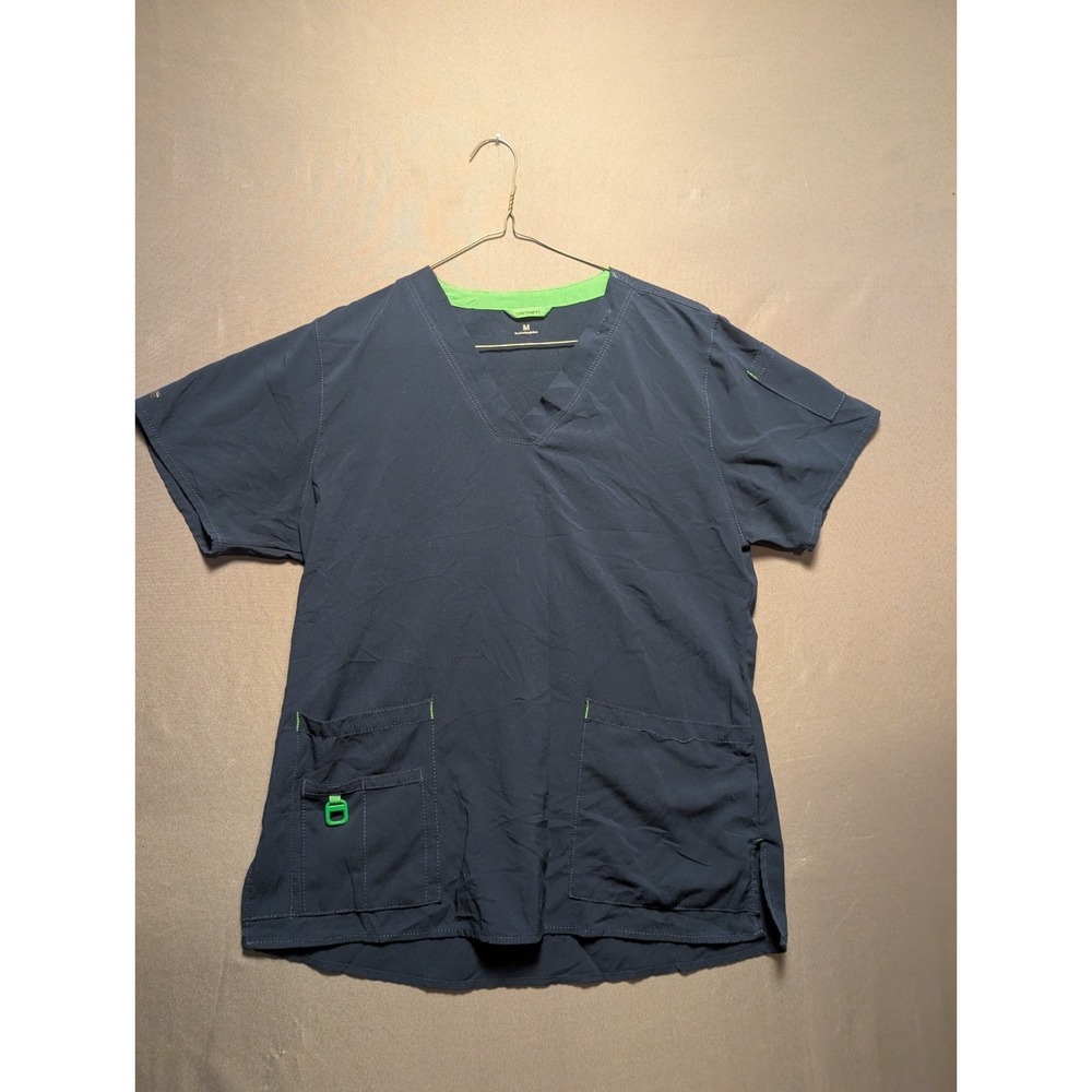 Carhartt Force Scrub Top Womens Medium Black V-Neck Medical Nurse Work Utility
